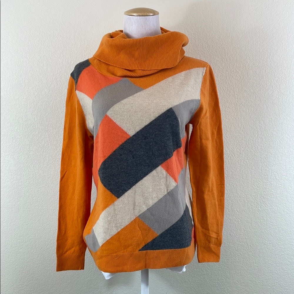 Lafayette 148 100% Wool Colorful Geometric‎ Sweater Medium